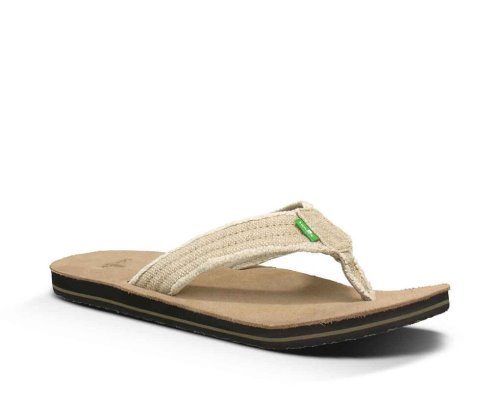 Sanuk Mens Fraid Not Khaki Flip Flops | QIGLWR261